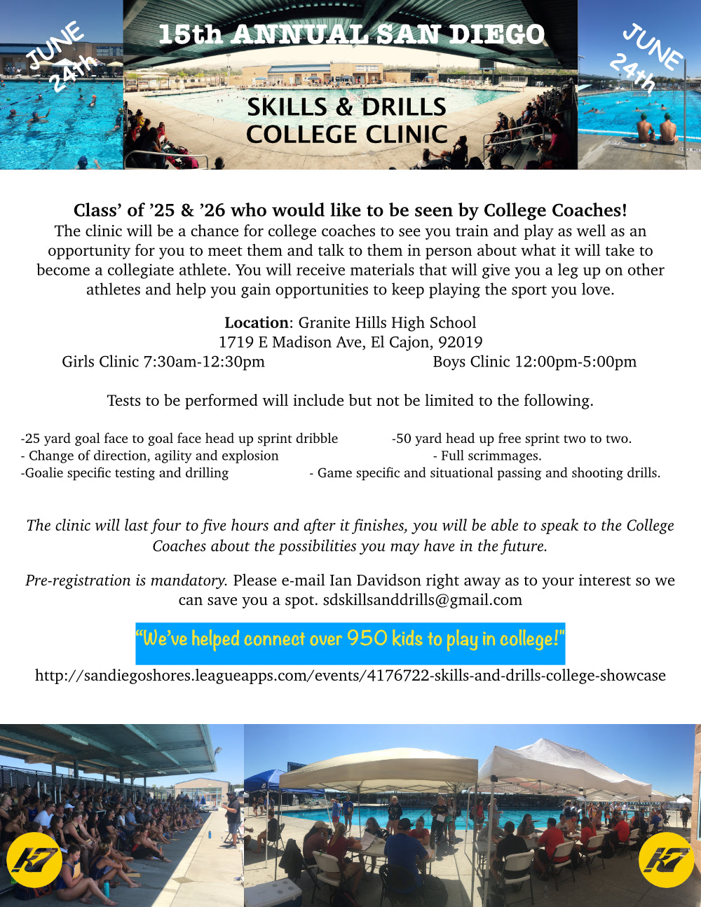 Skills and Drills College Clinic