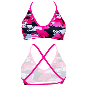 Turbo Women's Bikini Top Mare Camo Letters