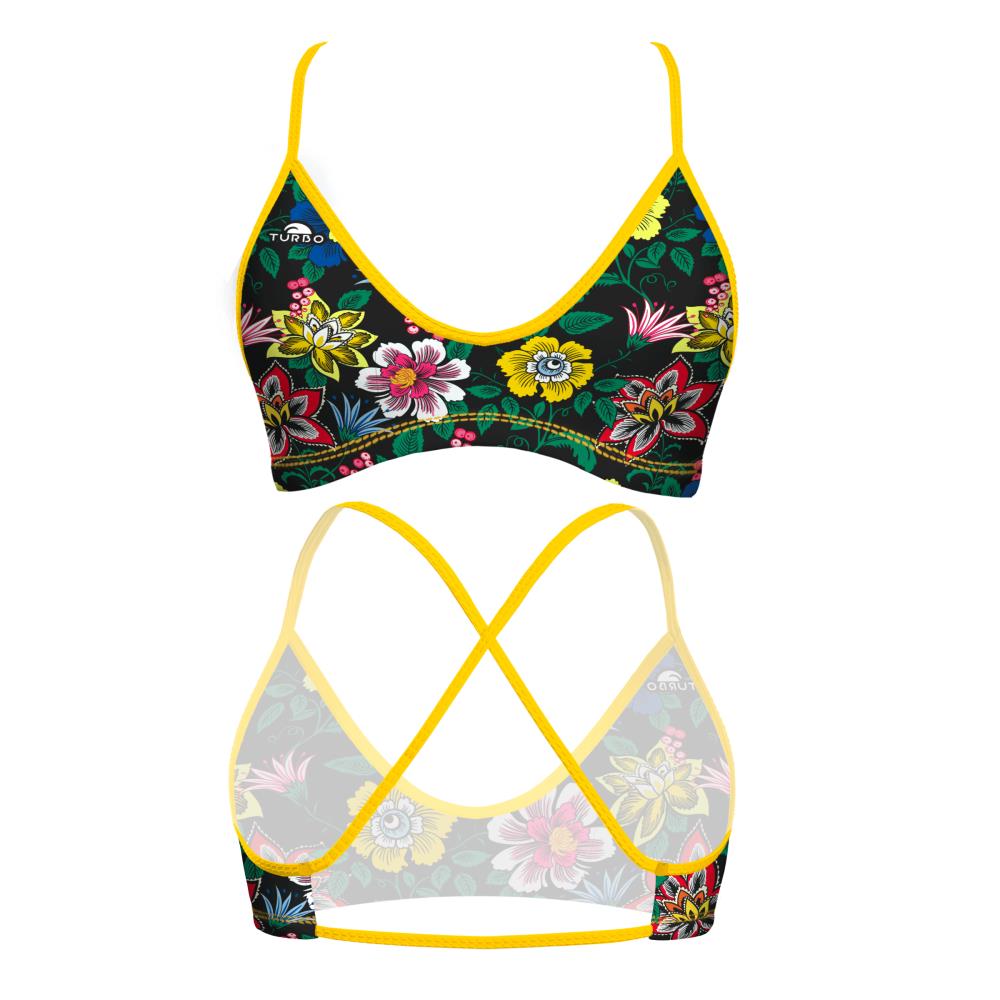Turbo Women's Bikini Top Mare Flowers And Tigers