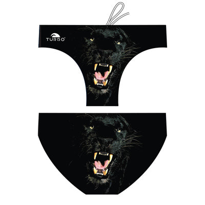 Turbo Men's Water Polo Brief- Panther Animal Print