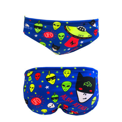 Turbo Men's Water Polo Brief- Alien Attack