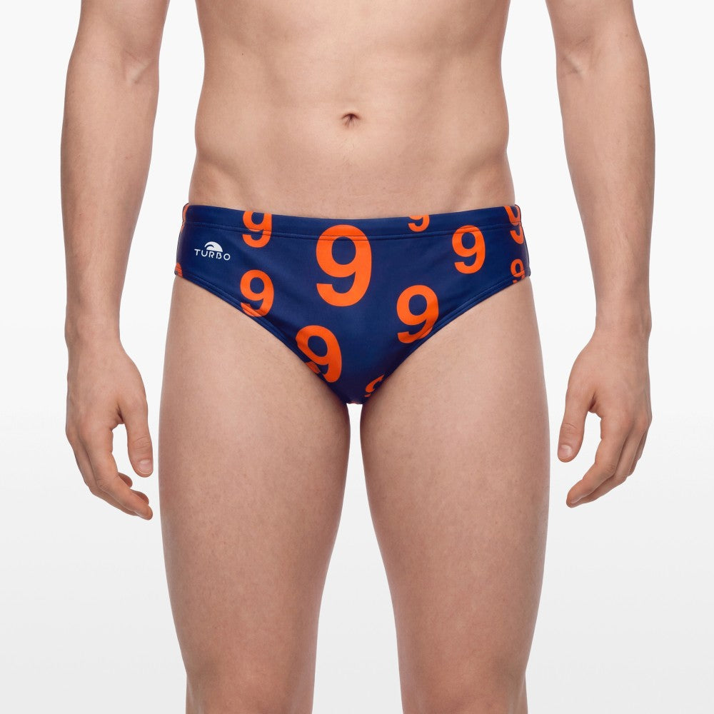 Turbo Men's Water Polo Brief- Number 9