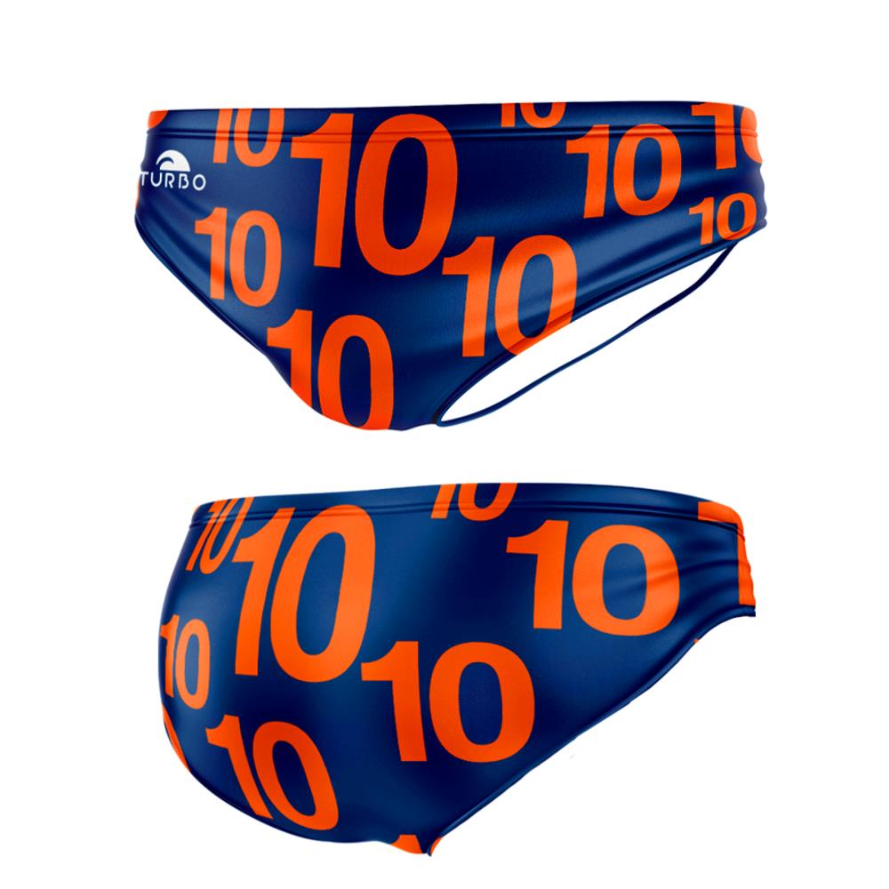 Turbo Men's Water Polo Brief- Number 10