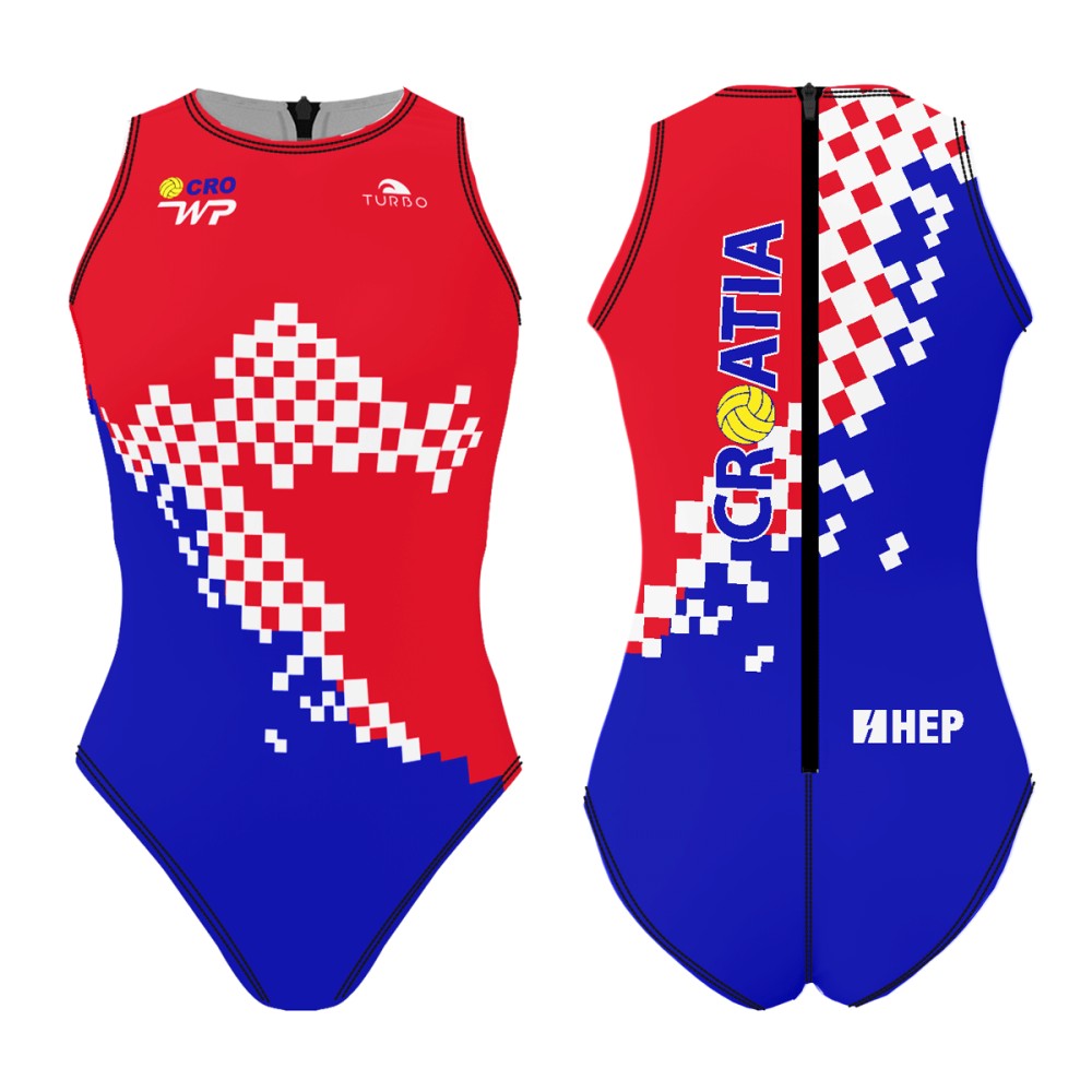 TURBO Women's Comfort Water Polo Swimsuit- Croatia