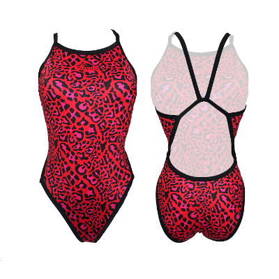 Turbo Women's Revolution Swimsuit- Red Animal