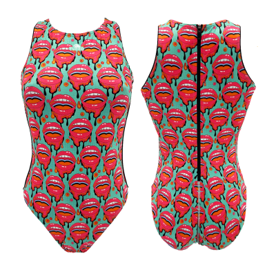 TURBO Women's Comfort Water Polo Swimsuit- Comic Smile