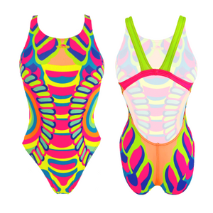 Turbo Women's Wide Strap Swimsuit Technic Fluor