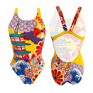 Turbo Women's Wide Strap Swimsuit Japanese-Temple