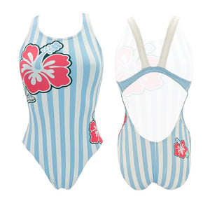 Turbo Women's Wide Strap Swimsuit Hibiscus Summer