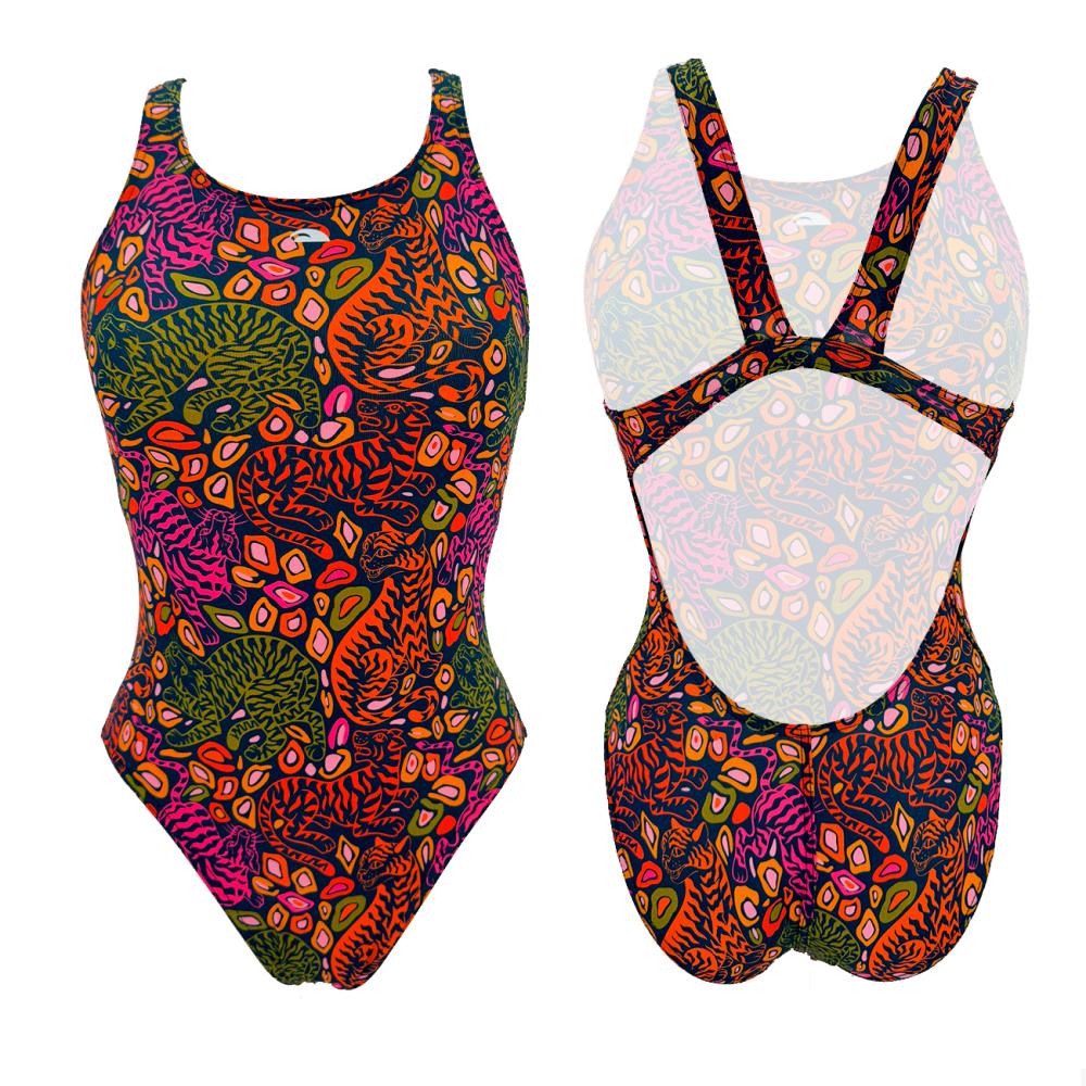 Turbo Women's Wide Strap Swimsuit Jungle Royale