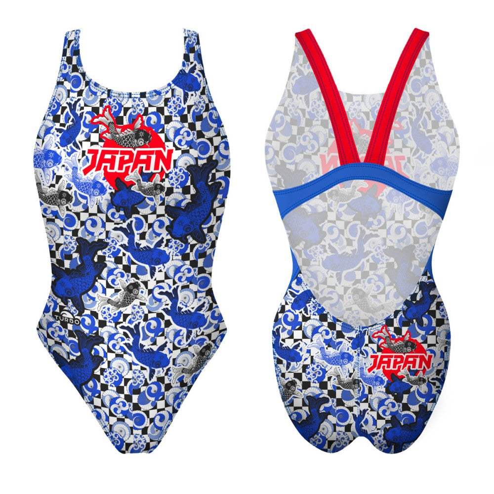 Turbo Women's Wide Strap Swimsuit Umbrella Japan
