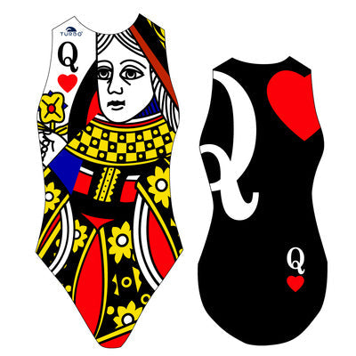 TURBO Women's Comfort Water Polo Swimsuit- Queen of Hearts
