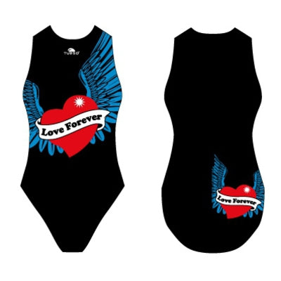 TURBO Women's Comfort Water Polo Swimsuit- Love Forever