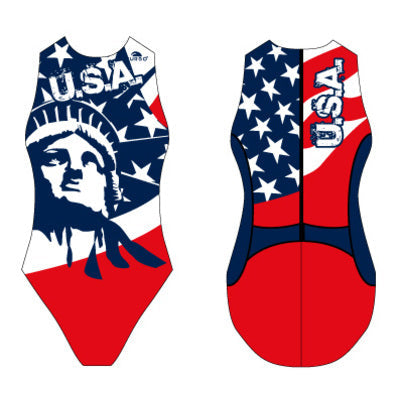 TURBO Women's Comfort Water Polo Swimsuit- USA Liberty