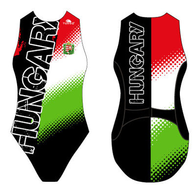 TURBO Women's Comfort Water Polo Swimsuit- Hungary Vertical Black