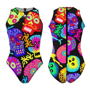 TURBO Women's Comfort Water Polo Swimsuit- Halloween Skull
