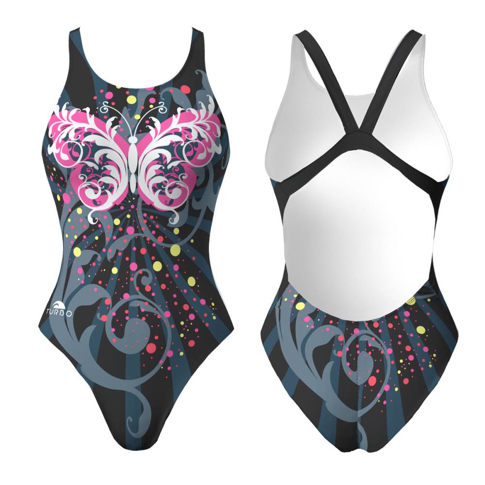 Turbo Women's Wide Strap Swimsuit Butterfly Stars