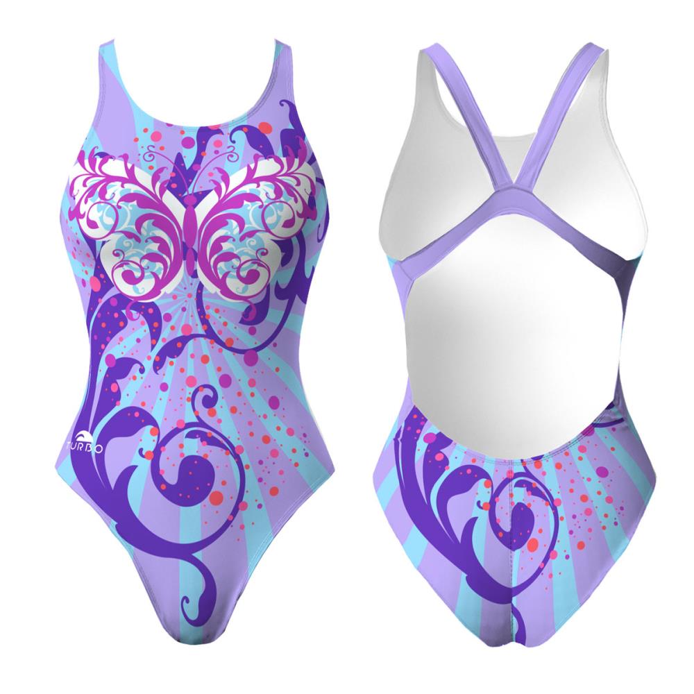 Turbo Women's Wide Strap Swimsuit Butterfly Stars