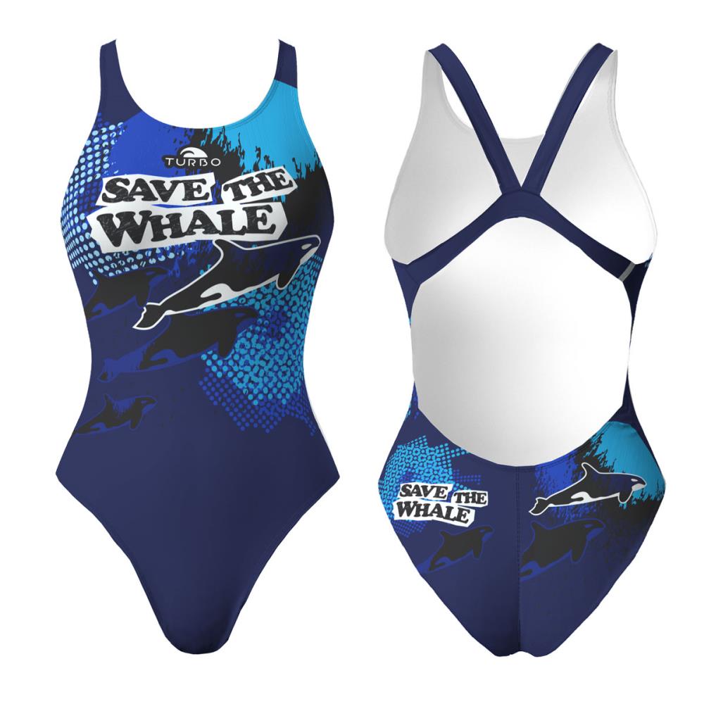 Turbo Women's Wide Strap Swimsuit Save The Whale (Pro-Resist)