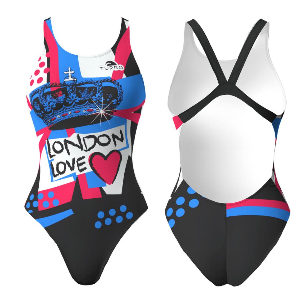 Turbo Women's Wide Strap Swimsuit London Love