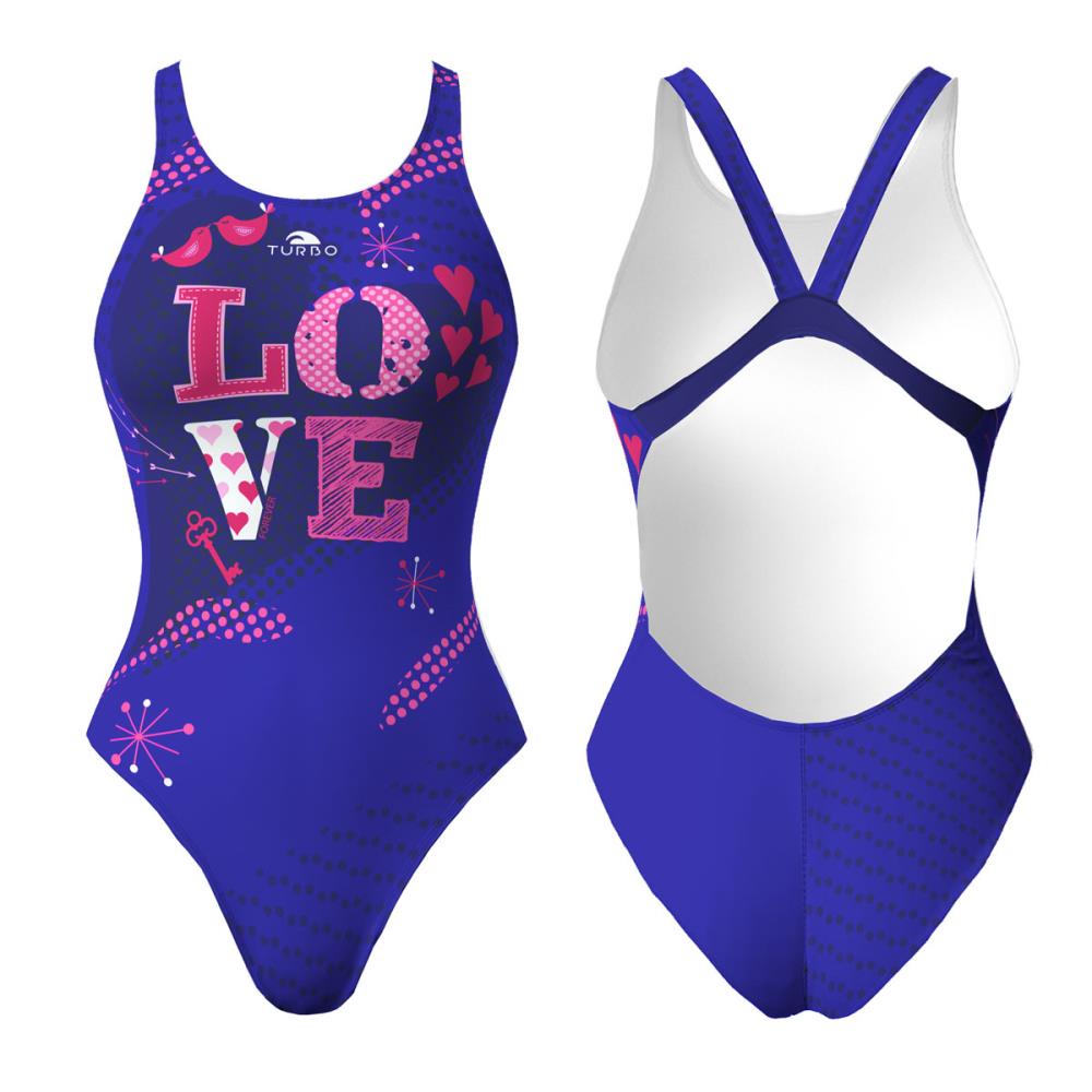Turbo Women's Wide Strap Swimsuit Love Forever