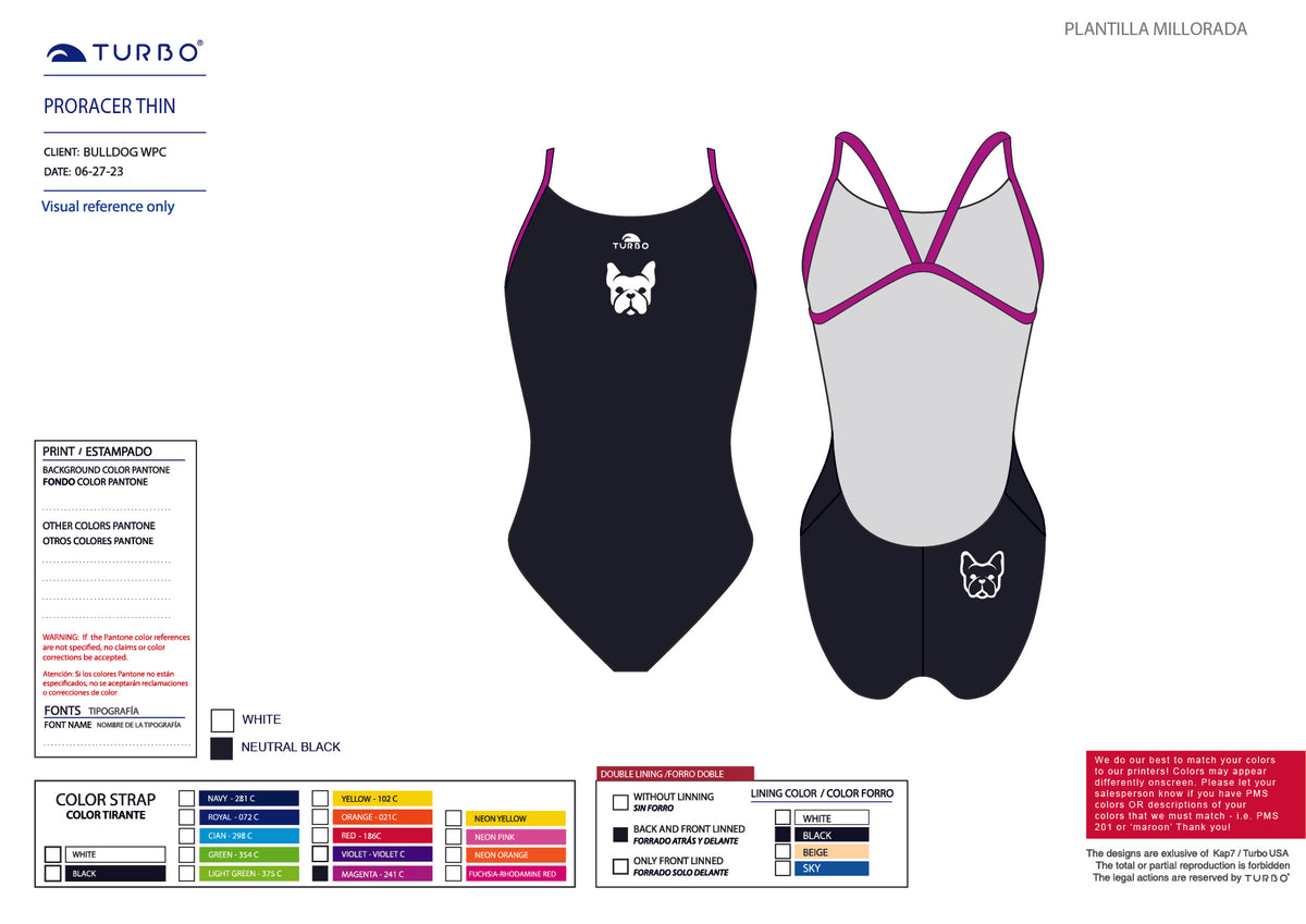 Bulldog Water Polo Club - Team Store - ProRacer Thin Strap Suit - Goalie suit