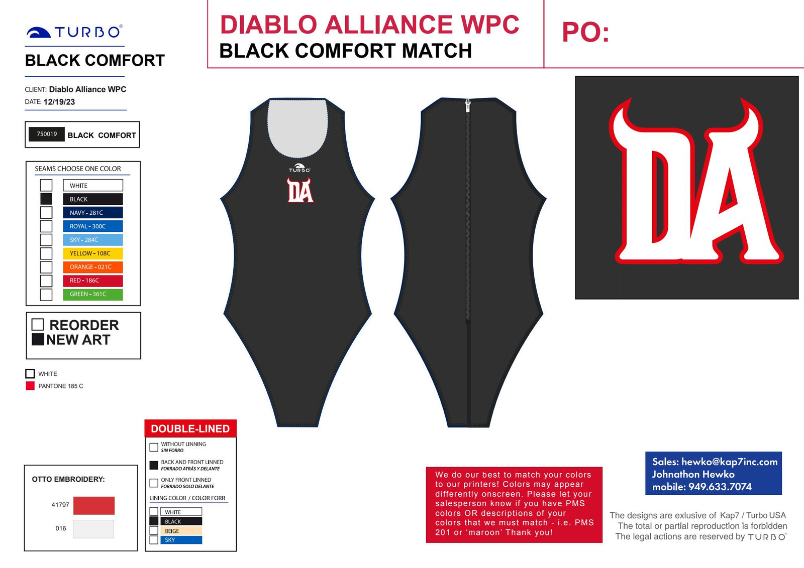 Diablo Alliance WPC Team Store - Girl's Comfort Suit - Black