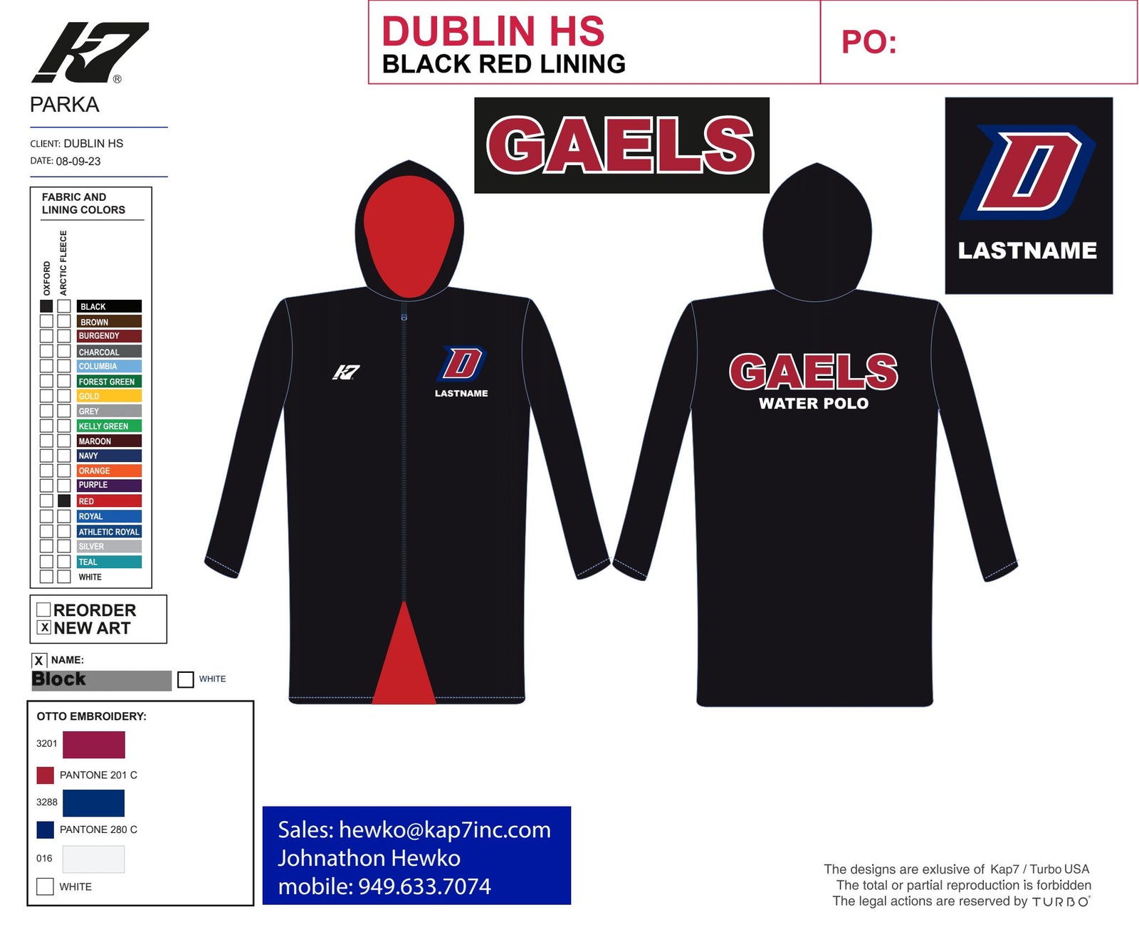 Dublin High School Team Store - Parka