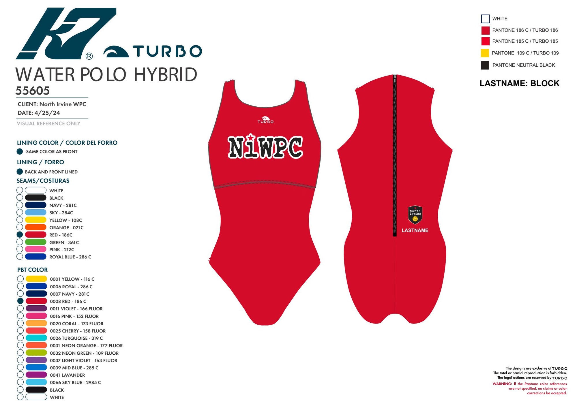 North Irvine WPC Team Store - North Irvine Water Polo Club Comfort Hybrid Suit. - RED