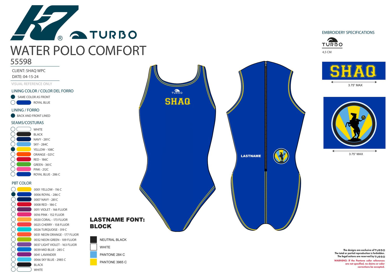 Sleepy Hollow Aquatics - SHAQ - TEAM STORE - Comfort Suit - High School Girls