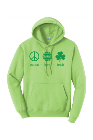 KAP7 Peace Love Irish Hooded Sweatshirt