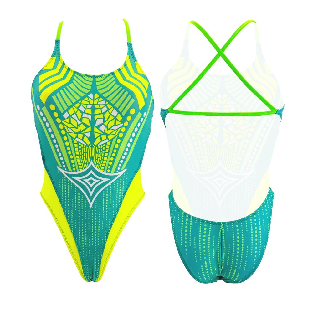 Turbo Women's Artistic Swim Suit B002 Lycra