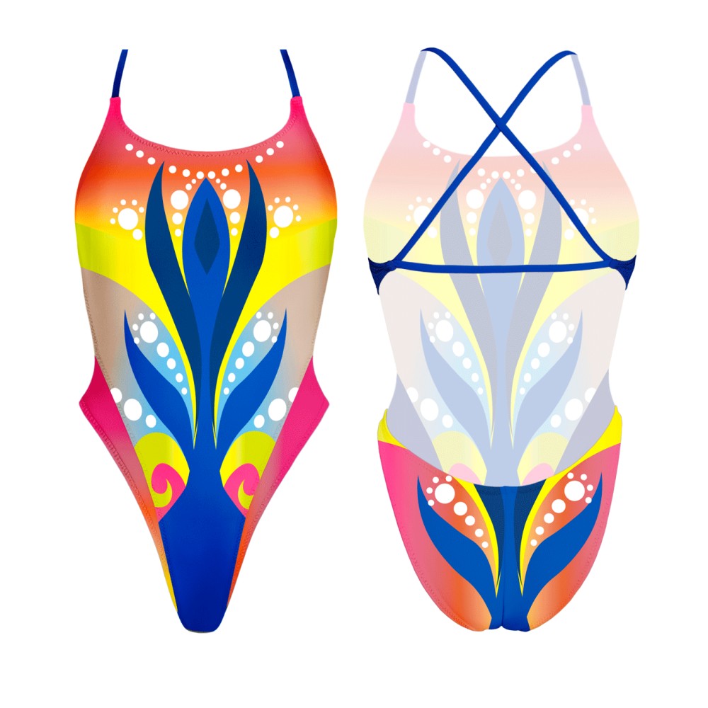 Turbo Women's Artistic Swim Suit B004 Lycra
