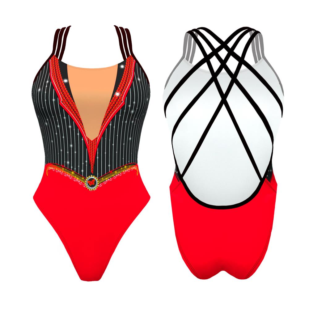 Turbo Women's Artistic Swim Suit F018 Lycra