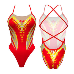 Turbo Women's Artistic Swim Suit S029 Lycra