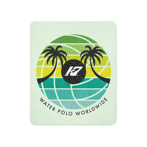 Kap7 Green Sunset Sherpa blanket