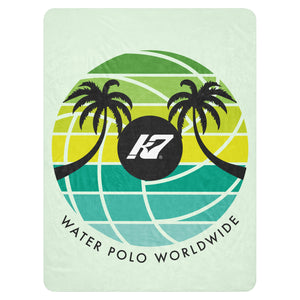 Kap7 Green Sunset Sherpa blanket