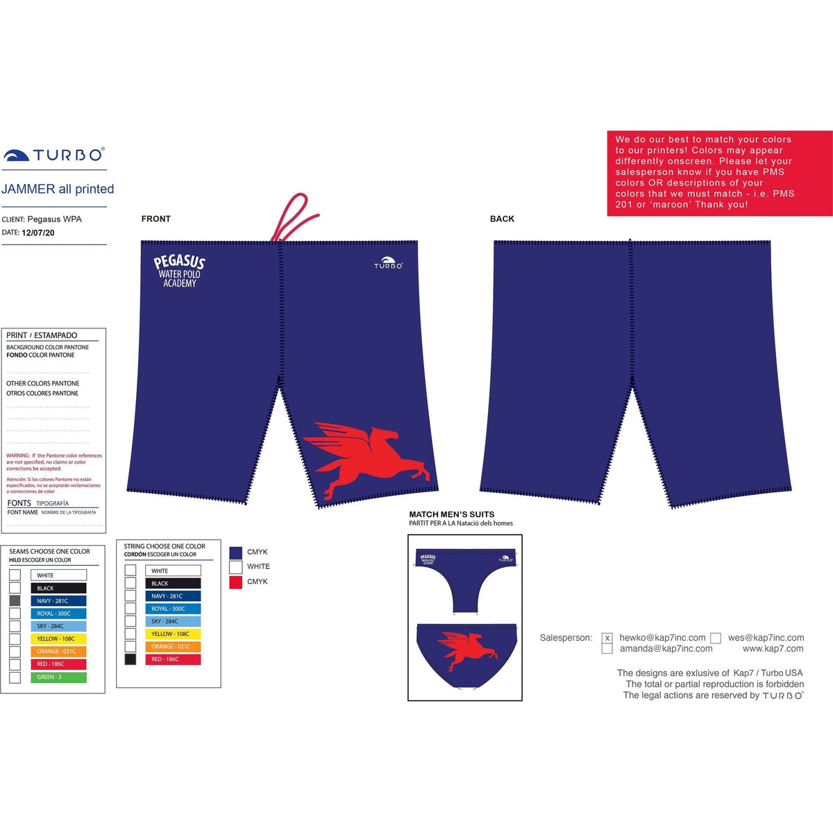 Pegasus WPA Team Store - Jammer Suit KAP7 International