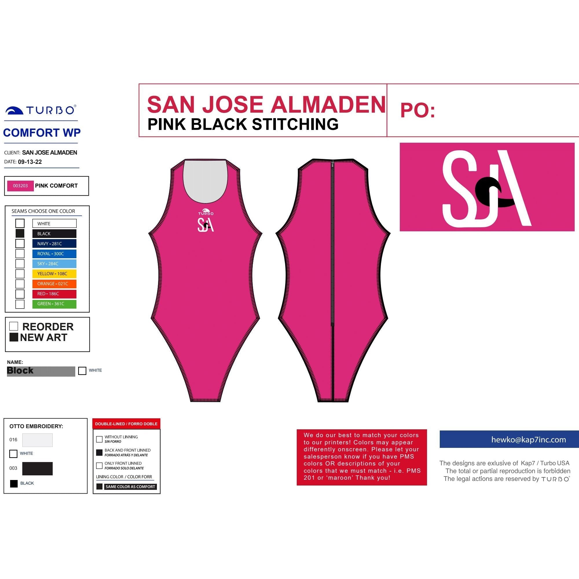 San Jose Almaden WPC Team Store - Girl's Suit KAP7 International 