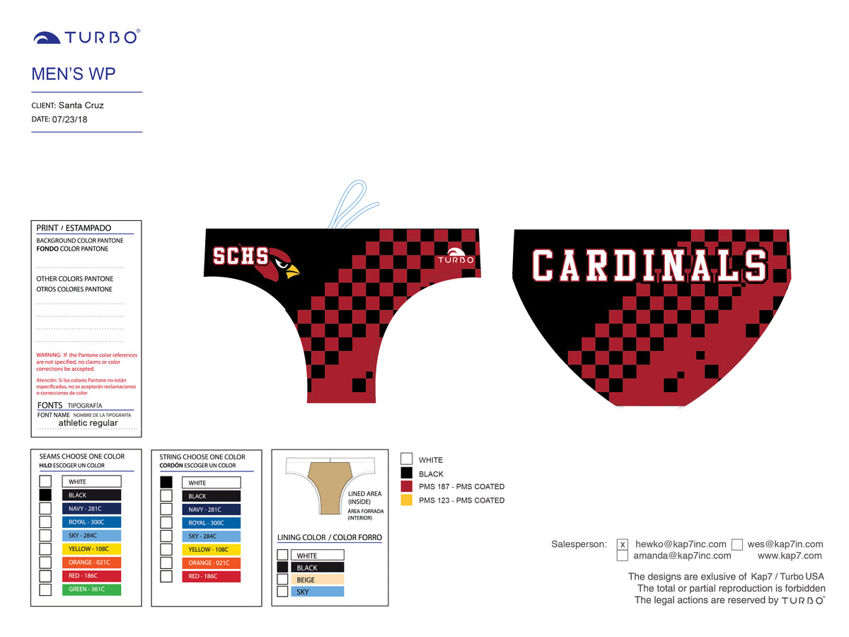 Santa Cruz High School Team Store - SINGLE LAYER SWIM Brief
