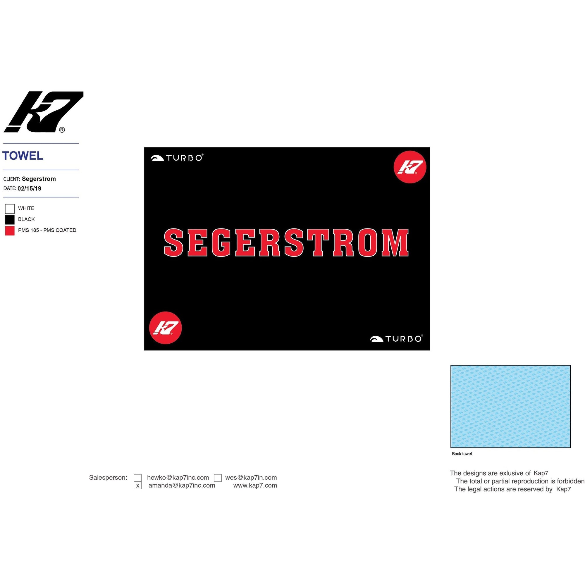 Segerstrom HS Team Store - Aquatics Towel KAP7 International 