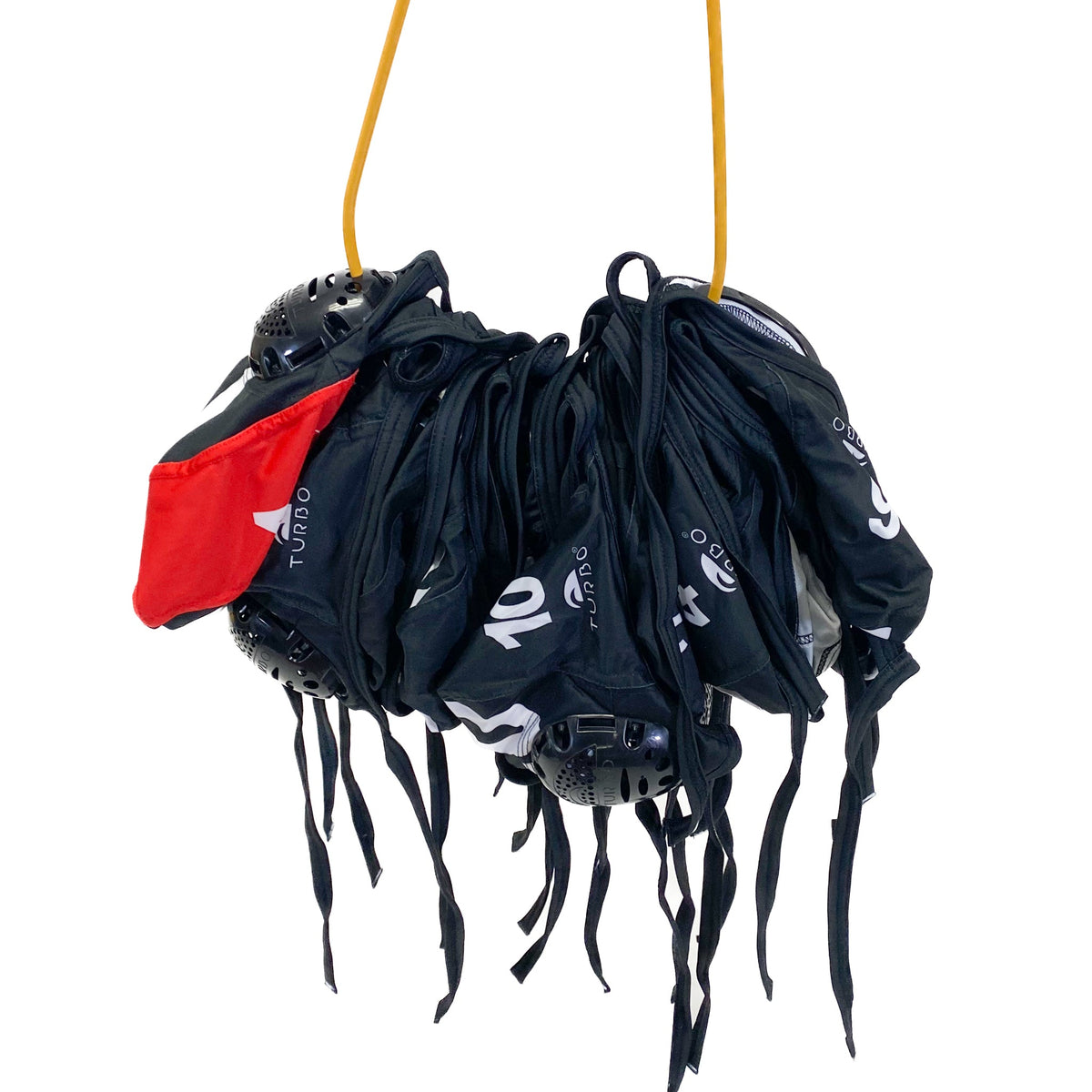 Black TURBO Standard Water Polo Cap Set with 3 Numbers Caps TURBO