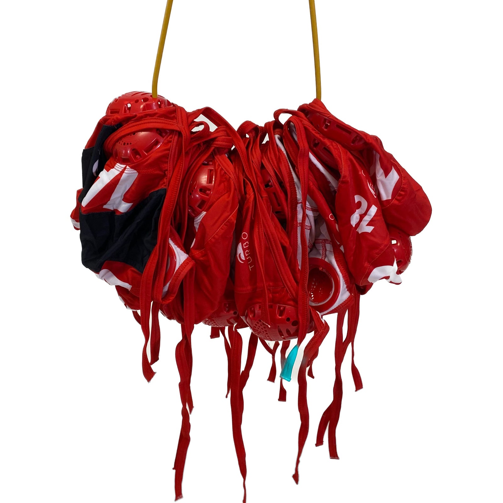 Turbo Standard Water Polo Cap Set with 3 Numbers - Red Caps TURBO