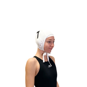 Turbo Standard Water Polo Cap Set with 3 Numbers - White Caps TURBO