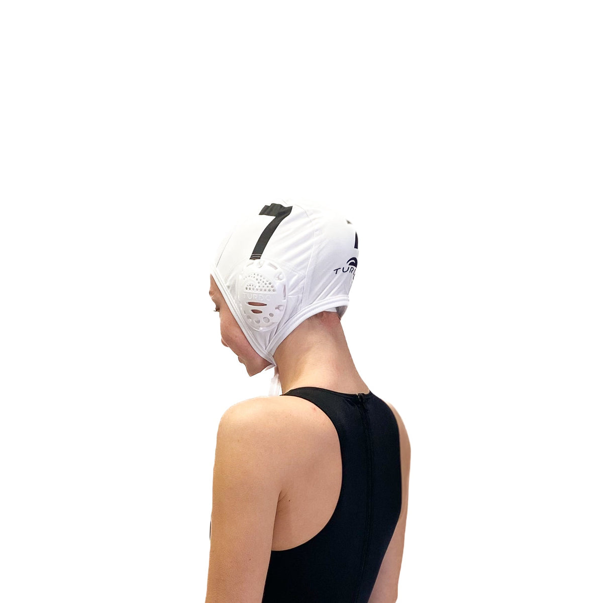 Turbo Standard Water Polo Cap Set with 3 Numbers - White Caps TURBO
