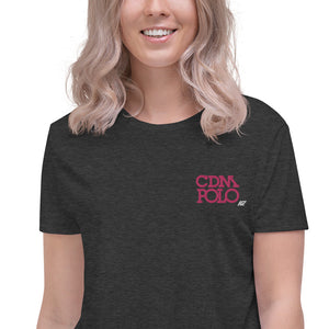 CDM Crop Top with Pink Logo KAP7 International Dark Grey Heather S