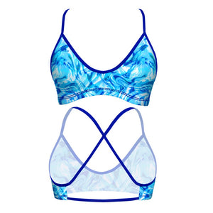 Turbo Women's Bikini Top Mare Marble Blue