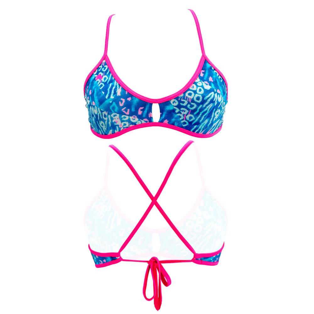Turbo Women's Bikini Top Active Blue Safari