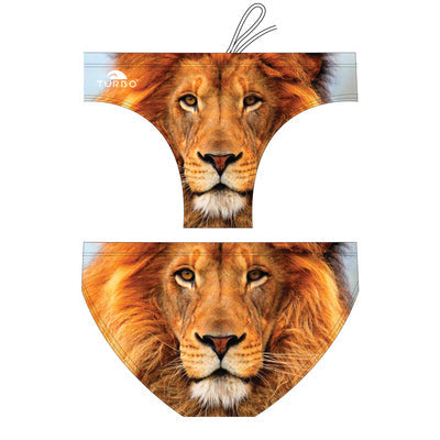 Turbo Men's Water Polo Brief- Lion Animal Print