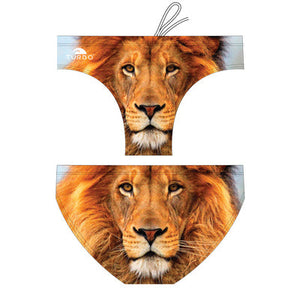 Turbo Men's Water Polo Brief- Lion Animal Print